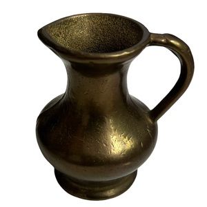2/$15 Vintage Antique Brass mini pitcher creamer decorative vase 3"